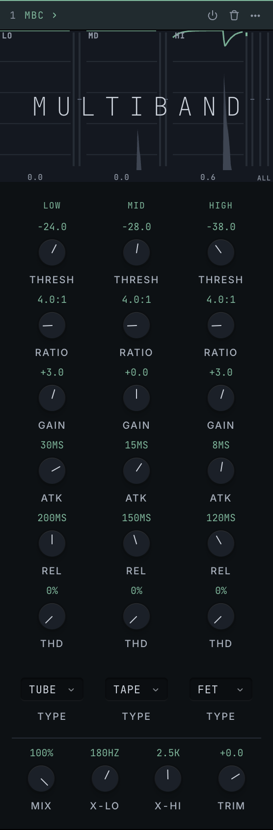 multiband comp in the app