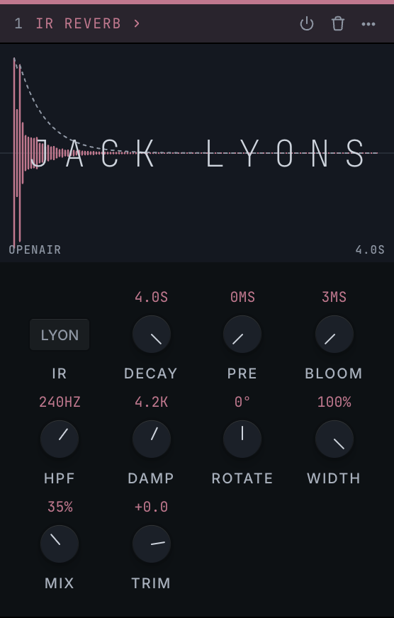 ir reverb in the app
