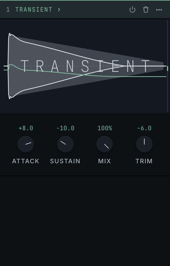 transient shaper in the app